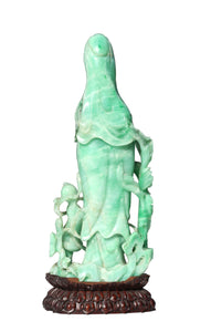 Fine Chinese Emerald Green Jadeite Quanyin