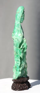 Fine Chinese Emerald Green Jadeite Quanyin