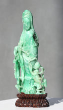 Load image into Gallery viewer, Fine Chinese Emerald Green Jadeite Quanyin