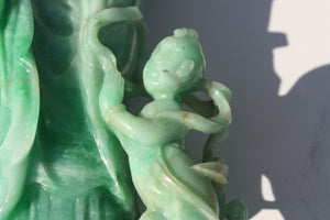 Fine Chinese Emerald Green Jadeite Quanyin