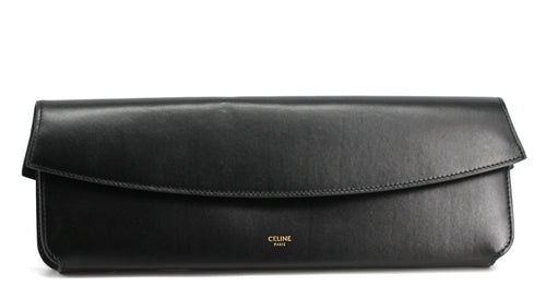 Celine Black Leather Clutch