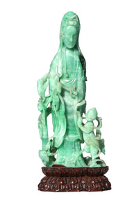 Fine Chinese Emerald Green Jadeite Quanyin