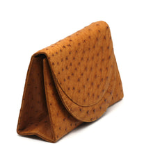 Load image into Gallery viewer, Parri Firenze Light Brown Ostrich Skin Clutch