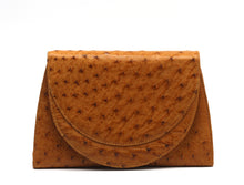 Load image into Gallery viewer, Parri Firenze Light Brown Ostrich Skin Clutch