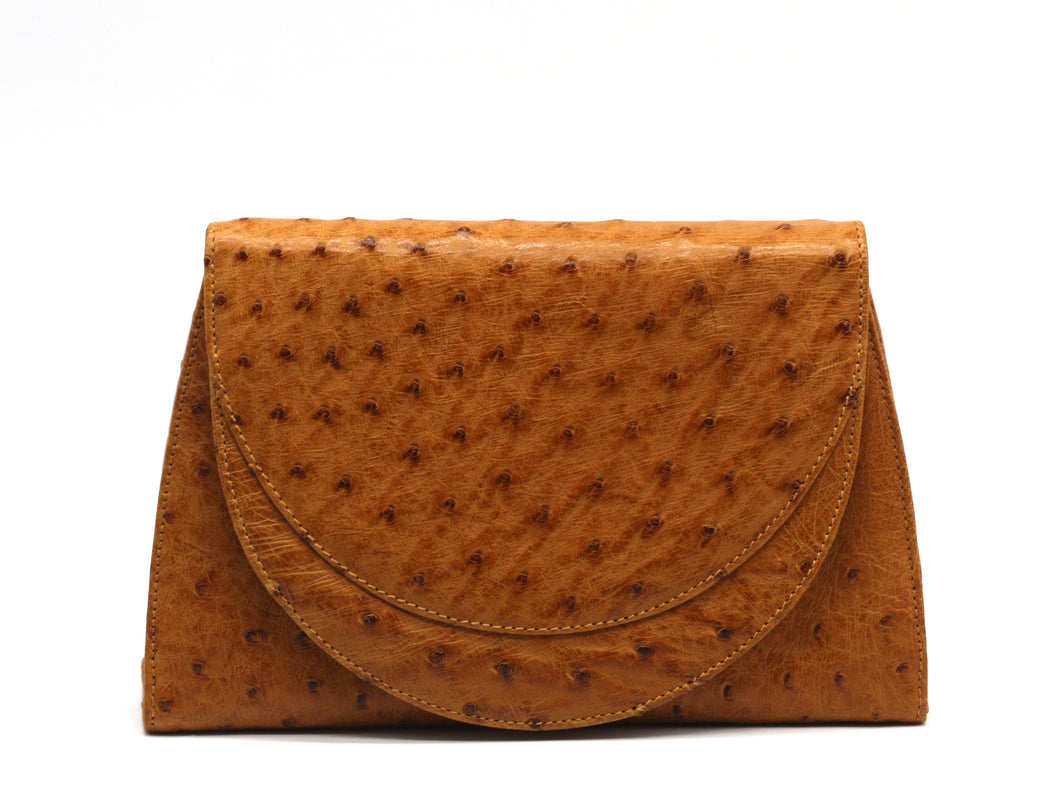 Parri Firenze Light Brown Ostrich Skin Clutch