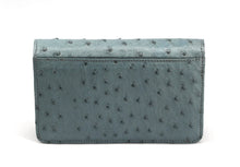 Load image into Gallery viewer, Lana Marks Slate Blue Ostrich Leather Handbag and Clutch (2 Pieces)