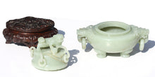 Load image into Gallery viewer, Fine Chinese Celadon Jade Tripod Censer Qing Dynasty