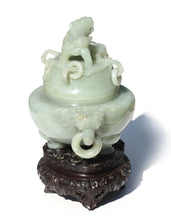 Load image into Gallery viewer, Fine Chinese Celadon Jade Tripod Censer Qing Dynasty