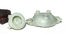 Load image into Gallery viewer, Fine Chinese Celadon Jade Tripod Censer Qing Dynasty