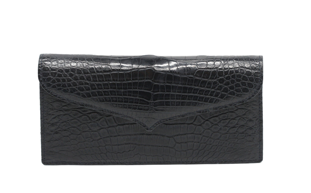 Giorgio Santamaria Dark Blue Alligator Clutch
