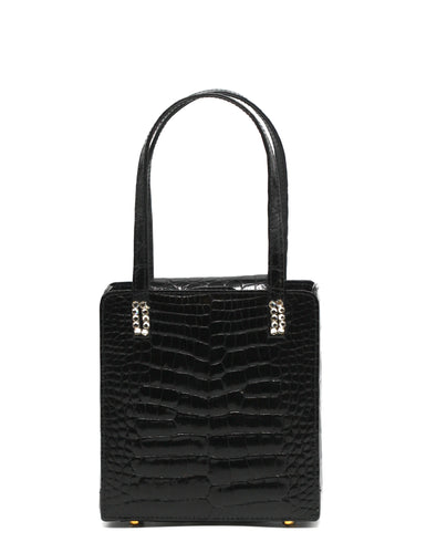 Lana Marks Black Alligator Dress Purse
