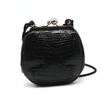 Load image into Gallery viewer, Judith Leiber Black Alligator Purse