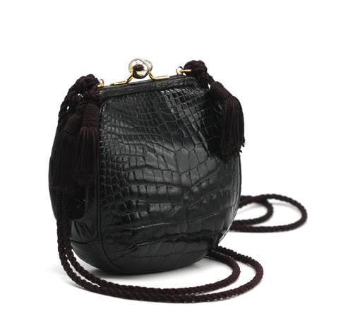 Judith Leiber Black Alligator Purse