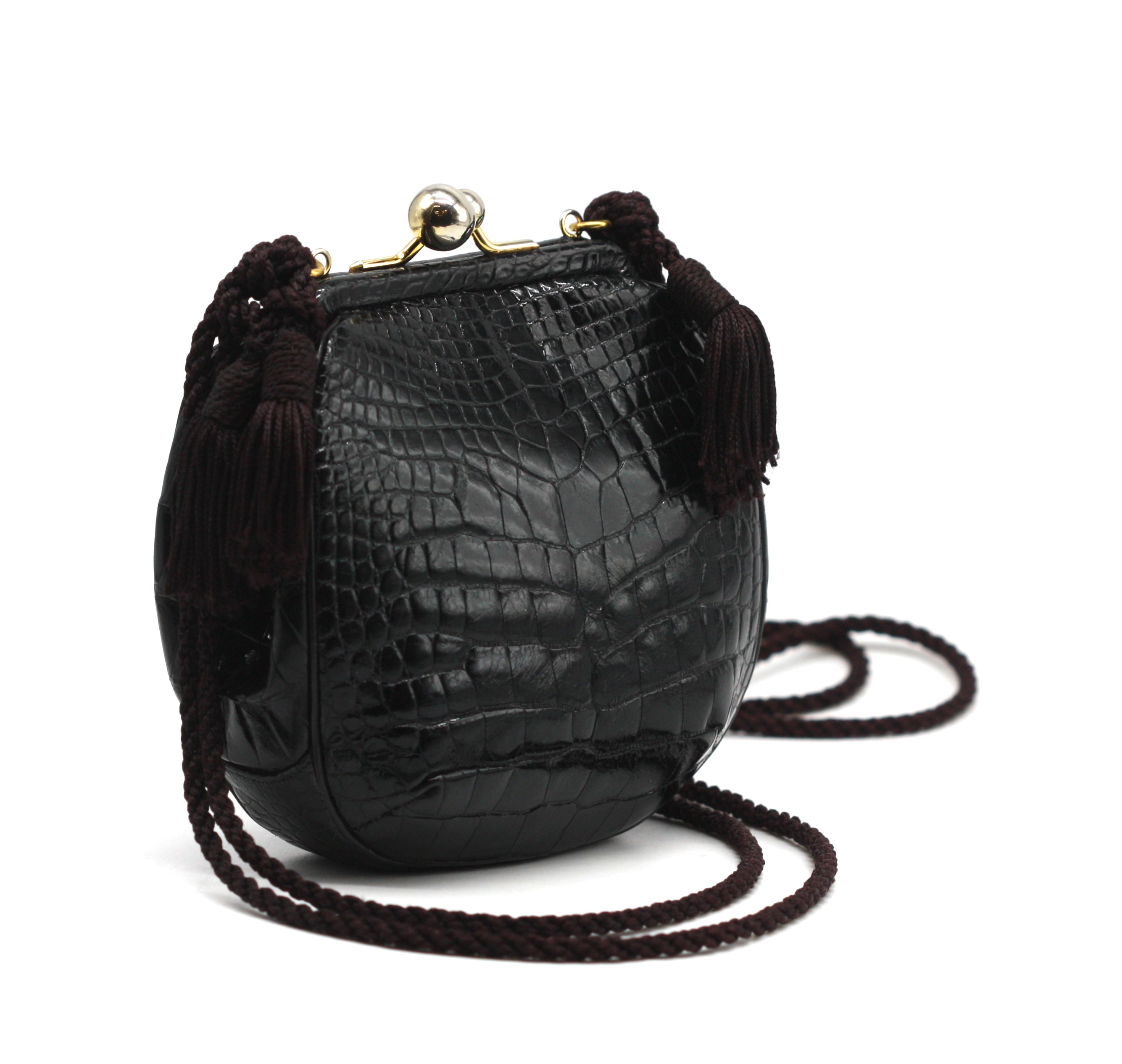 Judith Leiber Black Alligator Purse – A.B. Levy