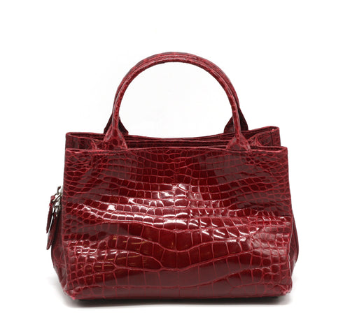 Laurent Effel Ruby Red Alligator Handbag