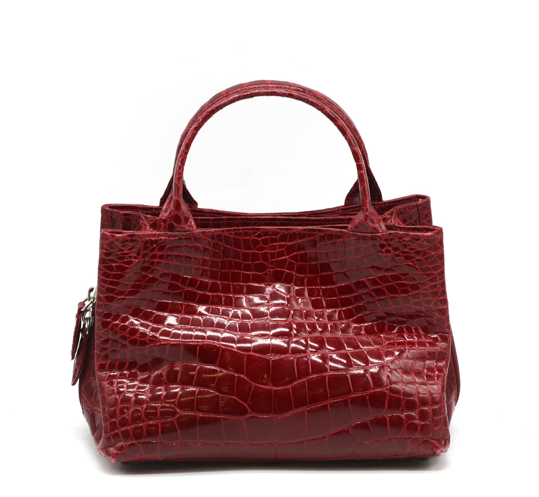Laurent Effel Ruby Red Alligator Handbag
