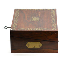 Load image into Gallery viewer, Regency Brass Inlaid Rosewood Lap Desk