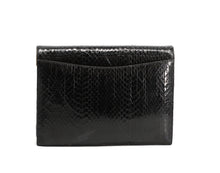 Load image into Gallery viewer, Oscar de la Renta Black Snakeskin Envelope Clutch