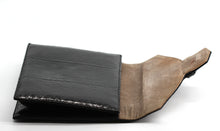 Load image into Gallery viewer, Oscar de la Renta Black Snakeskin Envelope Clutch