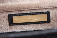Load image into Gallery viewer, Oscar de la Renta Black Snakeskin Envelope Clutch