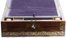 Load image into Gallery viewer, Regency Brass Inlaid Rosewood Lap Desk