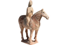 Load image into Gallery viewer, Chinese Tang Dynasty Painted Pottery Equestrian Figure