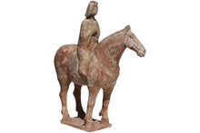Load image into Gallery viewer, Chinese Tang Dynasty Painted Pottery Equestrian Figure
