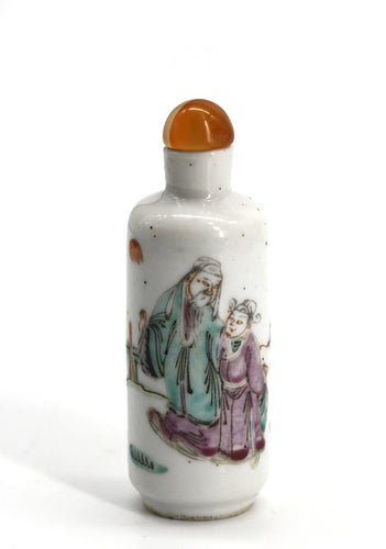 Chinese Famille Rose Enameled Porcelain Snuff Bottle