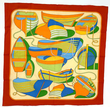 Load image into Gallery viewer, Hermes Cotton Scarf; Thalassa