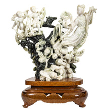 Load image into Gallery viewer, Chinese Jade Group of a Female Deity Ascending the Heavens