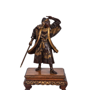 Miyao patinated bronze model of a Samurai