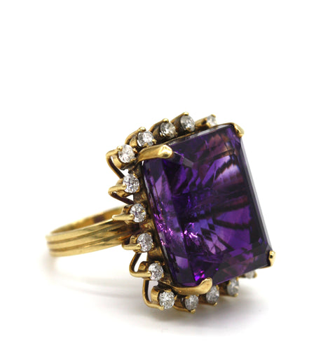 Diamond and Amethyst Ring