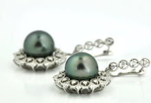 Load image into Gallery viewer, Pair of Pearl and Diamond Earrings