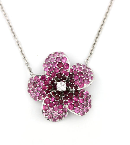 Ruby and Diamond Pendant-Necklace