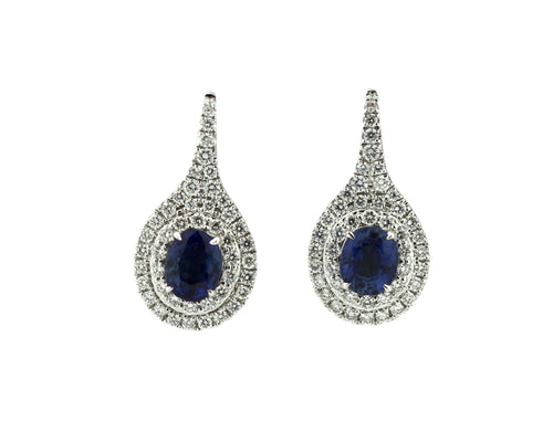 Pair of Sapphire and Diamond Earrings