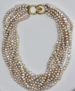 TIFFANY & CO. Seven Strand Biwa Pearl Torsade Necklace