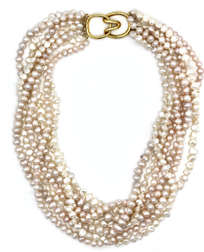 TIFFANY & CO. Seven Strand Biwa Pearl Torsade Necklace