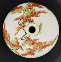 Load image into Gallery viewer, A Satsuma Earthenware Flat Shouldered Ovoid Vase with garlic mouth by Yabu Meizan