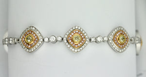 Fine 18 Karat Gold, Diamond and Diamond Bracelet