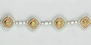 Fine 18 Karat Gold, Diamond and Diamond Bracelet