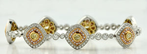 Fine 18 Karat Gold, Diamond and Diamond Bracelet