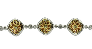 Fine 18 Karat Gold, Diamond and Diamond Bracelet