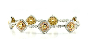 Fine 18 Karat Gold, Diamond and Diamond Bracelet