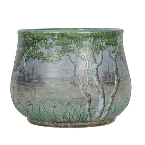 Daum Nancy enamelled and internally decorated Glass Vase, France, circa 1900-10