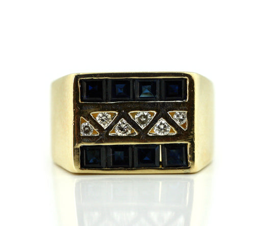 A Sapphire and Diamond Men's Ring