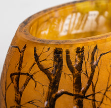 Load image into Gallery viewer, Daum Nancy enamelled and internally decorated Glass Vase, &quot;Winter landscape&quot;