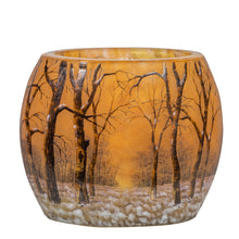 Load image into Gallery viewer, Daum Nancy enamelled and internally decorated Glass Vase, &quot;Winter landscape&quot;