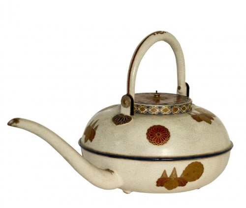 A Satsuma Earthenware Sake pot and cover