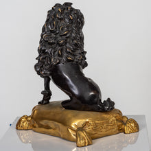 Load image into Gallery viewer, A Pair of Louis XVI Style Ormolu and Patinated Bronze Chenets