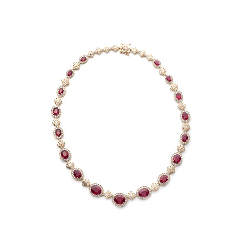 Diamond and ruby necklace